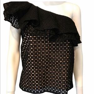 SALE NWT J. CREW eyelet one shoulder ruffle top 2P